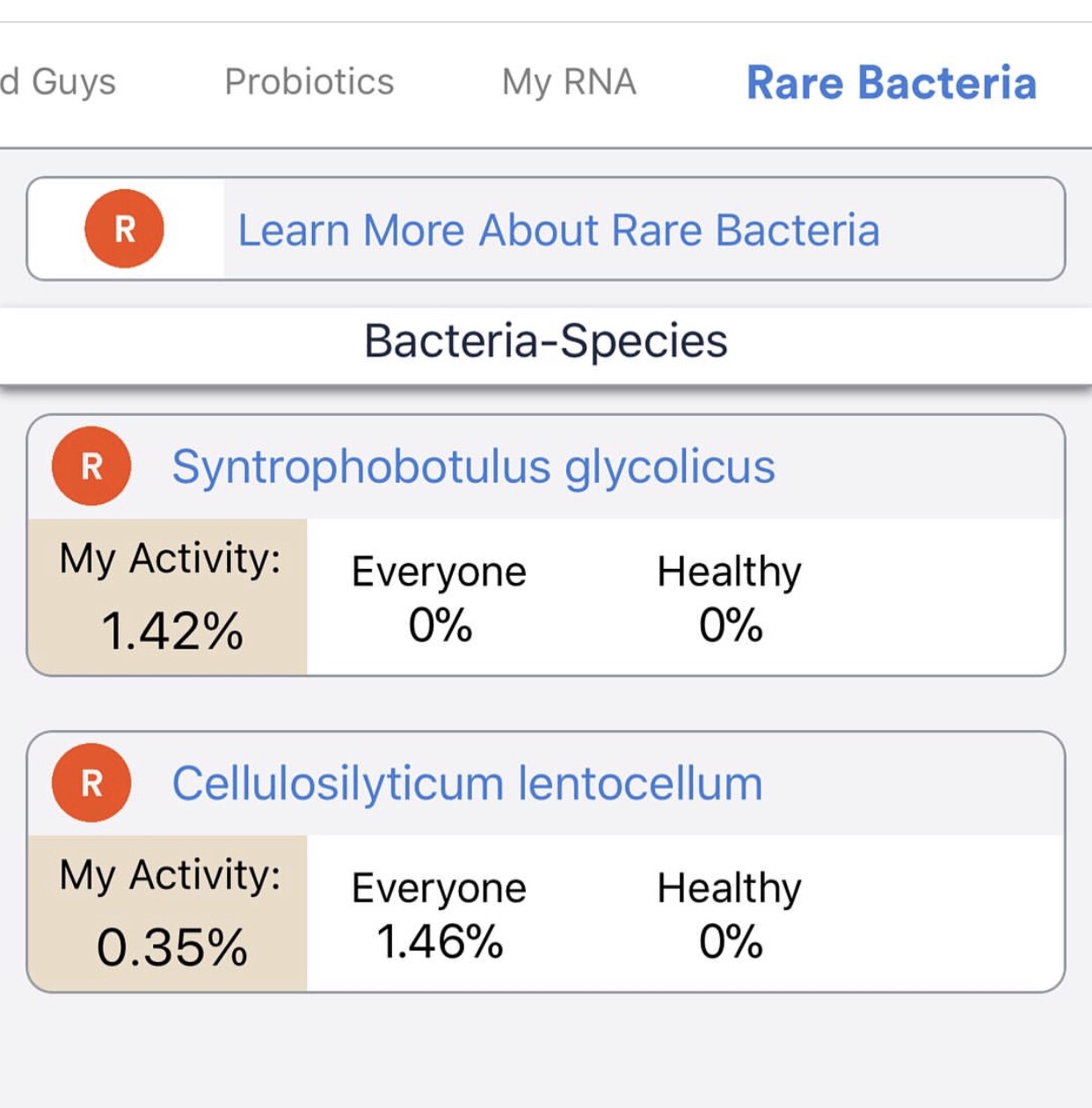 Original Rare Bacteria List from Viome