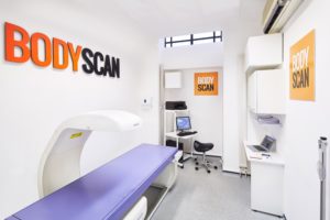 Shows the clinic at bodyscanwith DEXA scan machine
