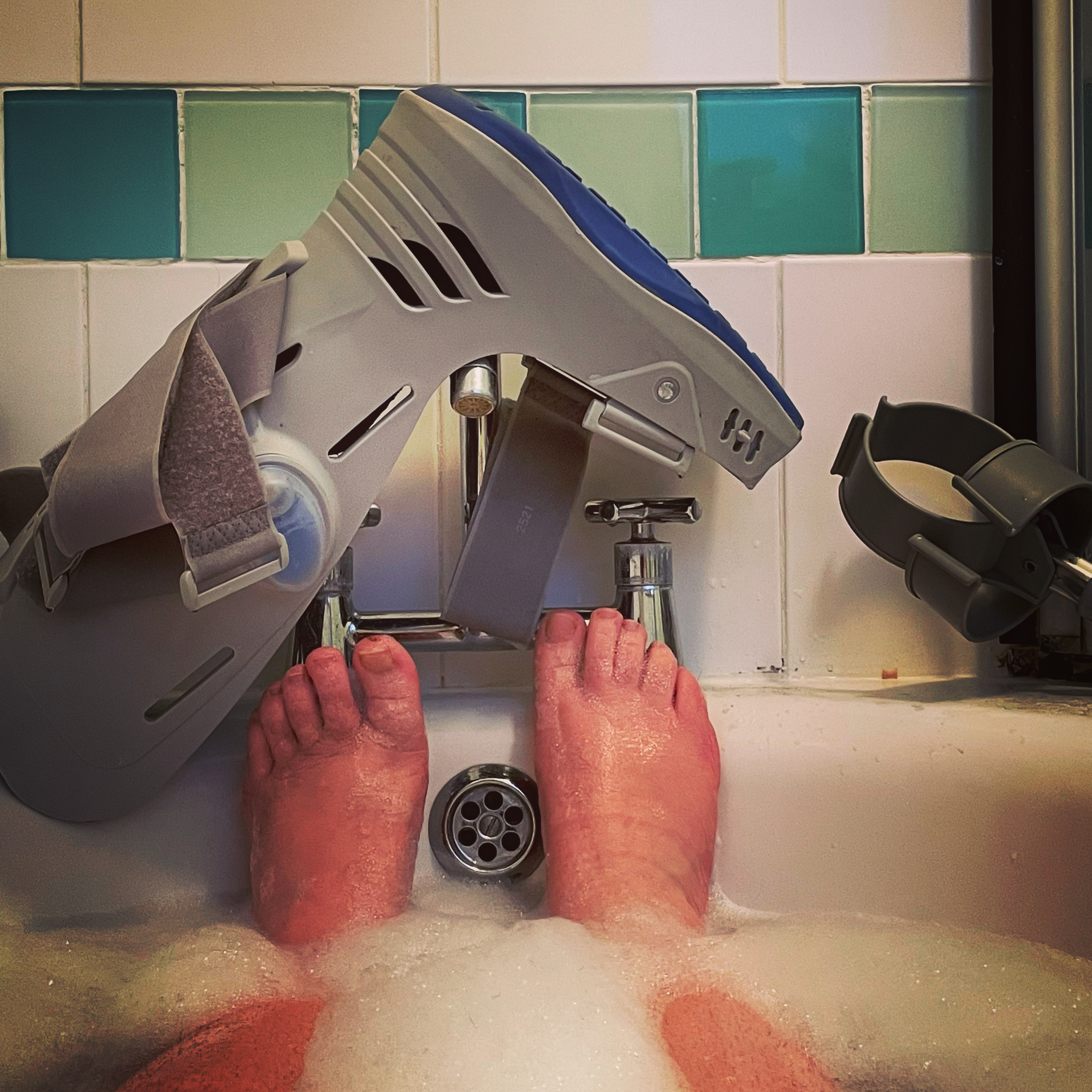 Fracture boot in the bath