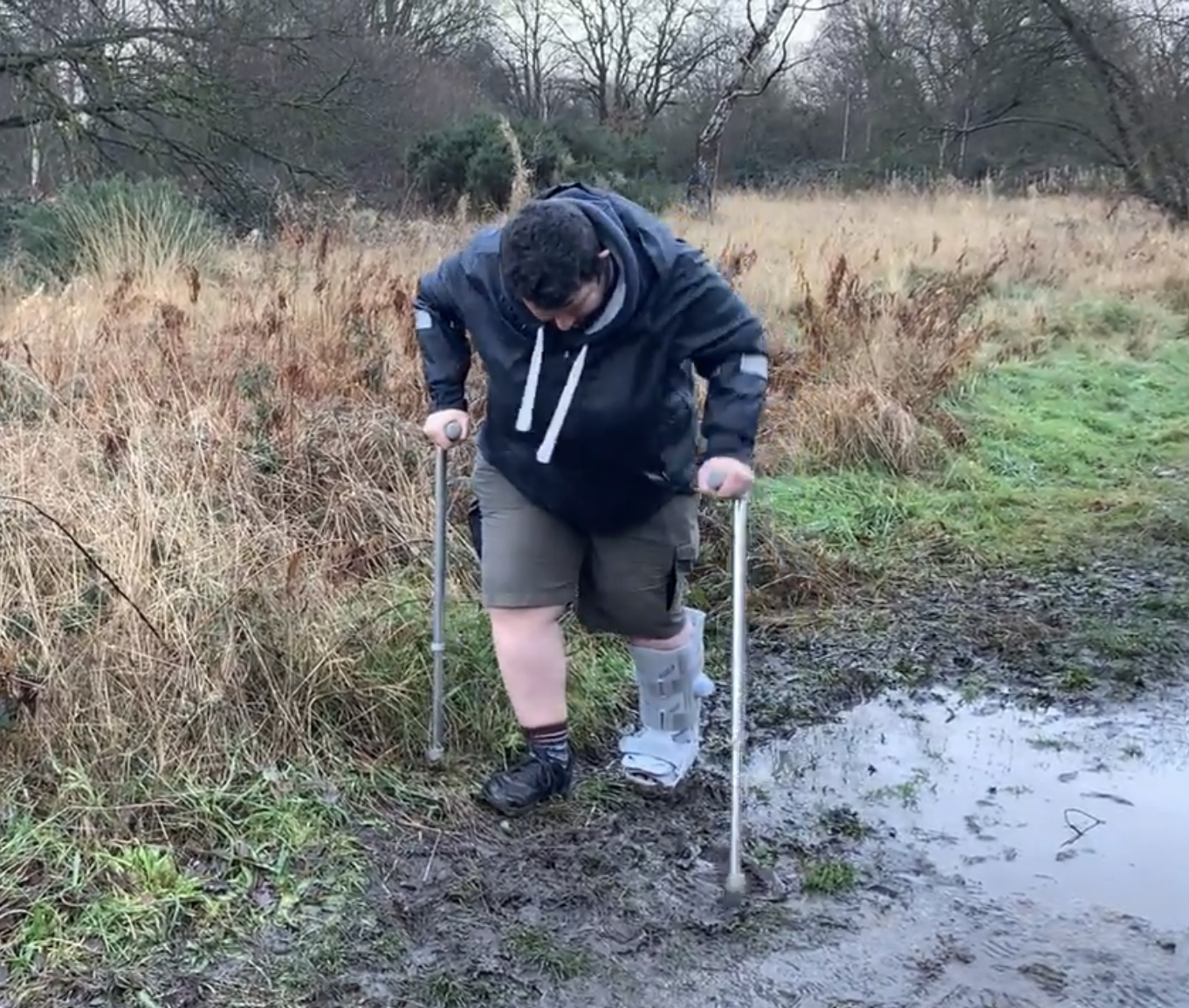 Off-roading with crutches