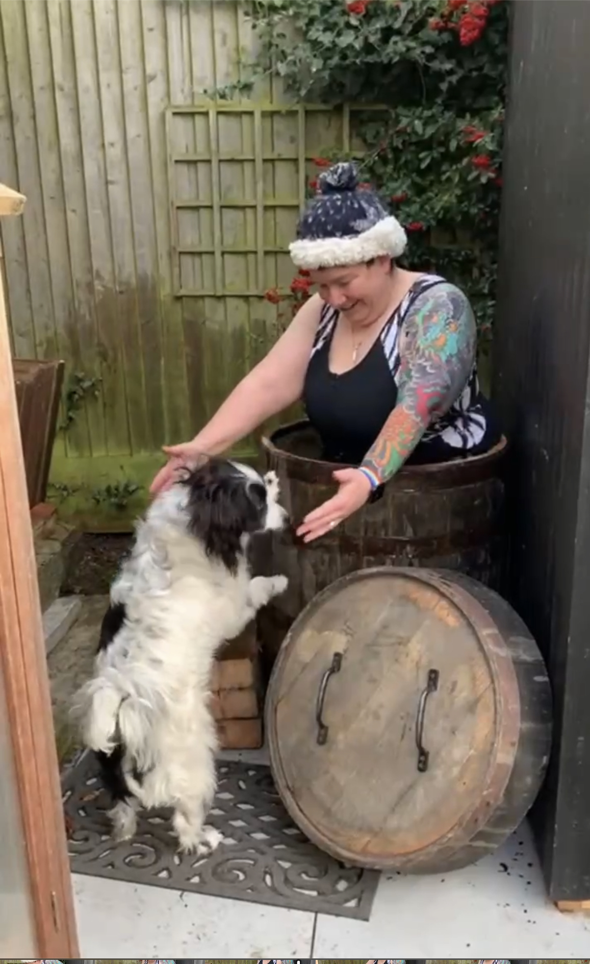 Whiskey Barrel Ice Tub